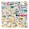 56 adesivos frescos simples de feriado para laptop, notebook, capa de celular, adesivos decorativos à prova d'água DIY