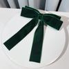 Outono e Inverno Estilo Japonês Simples Versátil Vinho Tinto Veludo Grande Laço Broche Gravata Borboleta Vintage para Casamento Acessórios de Gola Feminino