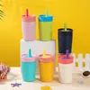 Caneca de Café Dopamina Aço Inoxidável 304 Copo Térmico Copo para Manter Frio Copo Térmico Simples Copo Portátil com Canudo para Carro