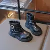 Botas Casuales de Piel para Niños Otoño/Invierno 2025 Estilo Coreano Estilo Británico Niños y Niñas Bebé Botas de Piel de Caña Alta Botas Martin Casuales