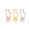 Shenzhen suministra accesorios gancho de metal con forma DIY hebilla de gato perro llavero de gato en stock