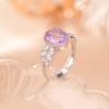 Yiluyin Prata de Lei S925 Ametista Espiga de Trigo Requintado Inlay Fashionável Simples Único Nicho Luz Luxo Anel