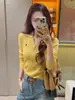 Fábrica de Malhas Dalan Source Camisa Polo Bordada de Manga Longa para Mulheres, Corte Justo, Camisa Base Emagrecedora para Outono e Inverno