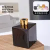 Botella Difusora de Caña de Ratán sin Llama, Botella Difusora Vacía para Coche, Botella Cuadrada de Aromaterapia, Botella de Vidrio para Aceites Esenciales, Adorno de Decoración para el Hogar