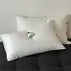 Fundas de almohada de algodón de fibra larga, 60 unidades, un par de fundas de almohada de satén jacquard de algodón puro, 48X74 cm, funda de almohada individual de algodón