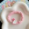 Presilha de cabelo coelho rosa fofa Laço de cabelo doce japonês Anel de tripa anel de cabelo estudante versátil Adereço de cabeça de desenho animado