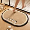 Tapete de banheiro de alta qualidade estilo cartoon, tapete de chão absorvente de terra de diatomáceas para entrada de lavatório e vaso sanitário, antiderrapante e resistente à sujeira