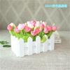 16 valla de madera traje de flor artificial flor artificial en maceta decoración de porche de sala de estar interior flores y plantas adornos de plantas pequeñas en maceta