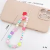 Cuentas como Joyería Nueva Cadena para Teléfono Móvil con Cuentas de Arcilla Blanda Cordón para Teléfono Móvil Carta de Amor Funda para Teléfono Móvil Mariposa Colorida Cadena Colgante