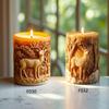 Molde de Silicona para Vela Perfumada Cilíndrica de Reno Navideño, Molde para Difusor de Aroma de Árbol de Navidad DIY, Molde para Adorno de Yeso