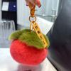 Pequeño adorno de mochila escolar de piel de caqui real llavero de coche bola de pelo de conejo Rex lindo colgante de bolsa regalo bueno cacahuete