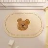 Felpudo de Baño de Dibujos Animados, Felpudo Absorbente Antideslizante de Lino para Baño, Lavamanos, Resistente a Manchas, Resistente al Desgaste, Felpudo de Fácil Cuidado