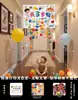 Decoración de Escena de Cumpleaños Lluvia de Globos para Cumpleaños Infantil Niño de 3 Años 2 Años Atmósfera de Ceremonia Tela Colgante para Niña Pequeña