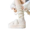 24131 Cobertura de Pé de Pelúcia Meias Empilhadas Primavera Outono e Inverno Macias Combinam com Tudo Emagrecimento Cor Sólida Meias Meias Femininas