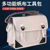 Bolsa de Herramientas para Obra Transfronteriza, Lona Engrosada, Resistente al Desgaste, Tamaño Grande, Bolso de Hombro para Herramientas de Ferretería de Reparación, Bolsa de Lona para Fontanería, Engrosada