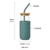 Vaso para refresco, vidrio de borosilicato alto, transparente, permite ver el contenido, apto para bebidas frías, de paredes rectas, alto, con popote, personalizable con un logo basado en tu diseño