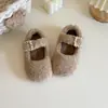 Zapatos de Algodón para Niños 2026 Invierno Nuevo Estilo Zapatos para Niñas Niños Grandes Felpa Adentro Cálidos Zapatos Tipo Frijol Estilo Coreano Zapatos de Piel para Bebé