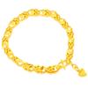 Pulsera con cabeza de conejo en molde inverso chapada en oro, forma de corazón, submarino, joyería dorada para mujer, venta al por mayor, retención de color duradera