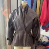 Chaqueta de Dos Piezas Falsa Lavada y Desgastada Estilo Blogger Ins Europeo y Americano de Otoño e Invierno para Mujer Transfronteriza
