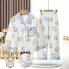 Pijamas para niños, primavera y otoño, para niñas, con solapa fina, de manga larga, para niños pequeños, con aire acondicionado en casa.