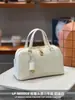 Bolsa de Bowling de Aguja para Mujer, Bolso Tote de Gran Capacidad, Bolso de Mano Moderno de Cuero Genuino de Primera Capa, Bolso de Hombro, Saco de Arena de Cuero de Primera Capa