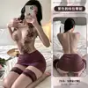 Delicado Seda Borboleta Sexy Lingerie Secretária OL Bodycon Flirt Alça Halter Decote em V Profundo Vestido Quente com Cadarço A1344