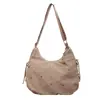 Bolsa de tecido de nylon com estilo despojado e design único, bolsa transversal de ombro único plissada, bolsa grande para o dia a dia, bolsa tote feminina