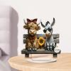 Casa na Árvore Transfronteiriça e Companheiro Animal de Elfo Fada Ornamentos Decorativos de Acrílico Decorações de Marca para Desktop de Escritório