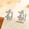 Pendientes de Mariposa de Nuevo Estilo Transfronterizos con Diamantes, Pendientes de Nicho para Mujer, Pendientes de Animales de Moda y Creativos Incrustados con Circonitas para Mujer