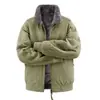 Chaqueta de Invierno de Algodón Reversible para Hombre, Forrada de Polar, Engrosada, Cálida, Cuello Alto, Chaqueta de Trabajo con Forro de Polar 2602A
