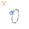 Novo anel de prata esterlina 925 simples azul-marinho com zircônia, feminino, estilo frio e moderno, pulseira de anel de combinação única