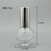 Botella de perfume galvanizada con grabado UV, subbotella redonda esférica de vidrio transparente, botella vacía, botella de perfume portátil de viaje con atomizador