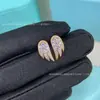 Los Pendientes de Ala de Ángel de Tiff Están Llenos de Diamantes, con un Toque de Lujo, Diseño Único, Elegantes, Sencillos, Versátiles y Pendientes de Circonita de Lujo Ligero