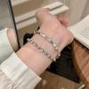 Nuevo Pulsera de Bambú Bicolor Dorado Cepillado y Plateado Estilo Chino Estilo Nacional Retro Exquisito Lujo Ligero Gama Alta Elegante Diseño Pulsera