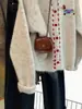 Fábrica de Jerseys Dalong Cardigan de Punto Grueso Color Albaricoque Cuello Redondo para Mujer Otoño e Invierno 2025 Nuevo Suéter Suave tipo Cera Chaqueta