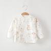 Pacote com 2 Blusas de Primavera e Outono para Bebê, Pijama Único, Roupa Íntima de Algodão para Proteção da Barriga, Camiseta Base, Roupa de Outono Sem Costura para Meninos e Meninas