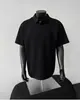 Camisa Polo de Cor Sólida para Homem, Manga Curta, Estilo Verão, Tendência, Algodão Amônia Líquida 280g, Estilo Americano, Tamanho Grande, Caimento Solto, Versátil, Tamanho Plus