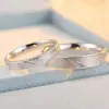 Anillo de Pareja Abierto Cepillado Estilo Coreano de Cobre Blanco Plateado de Venta Caliente Retro Simple Anillo para Hombre y Mujer Joyería