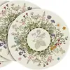Temu transfronteiriço novo mais vendido retrô margarida lavanda floral redondo linho jogo americano impressão unilateral decoração de restaurante