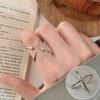 Anillo Geométrico Brillante Retro Estilo Coreano para Mujer, Anillo Abierto Simple Fresco y de Moda Estilo Ins para Dedo Índice Estudiante de Nicho