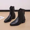 Botas Martin 2026 Cremallera Trasera Estilo Británico Retro Adelgazantes Botas de Moda Otoño/Invierno Tacón Grueso Elegante Punta Fina Tendencia Fresco Nuevo Estilo