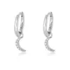 Pendientes de plata de ley S925 con microincrustaciones de circonitas y forma de luna para mujer, ligeros, de lujo, para celebridades de Internet, elegantes y combinables.