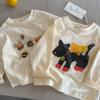 Camiseta Cartoon Infantil 2025 Primavera e Outono Novo Estilo Tops para Meninos Camiseta Manga Longa para Bebê Camiseta Segunda Pele para Meninas Algodão Puro