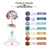 (9-10cm) Árbol devanado base de lámina de ágata mini Chakra de siete piedras / Grava de siete colores