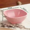 Cuenco Cuadrado de Paja de Trigo Cuenco para Ensalada Hogareño de Plástico Anticaídas Cuenco para Sopa Arroz Pequeño Cuenco Plato para Dips Plato para Condimentos