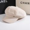 Sombrero Octagonal Resistente al Frío con Logo Metálico Estilo Japonés para Primavera y Otoño Gorra de Boina de Ala Ancha Estilo Británico Que Hace que la Cara Parezca Más Pequeña