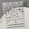 Adesivos de Unha Coração de Renda Branca Transfronteiriços Borda de Renda 3D Coração Adesivos de Unha DIY Em relevo Estilo Ca