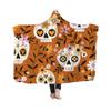 Manta com Capuz Europeia e Americana Capa de Caveira de Halloween Manta Mágica com Capuz Veludo Cristal Cor Impressa Manta Infantil Manta de Ar Condicionado