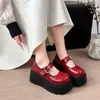 Mocassins Mary Jane Step-on 2026 Estilo Novo de Primavera Altura 7cm Plataforma de Solado Grosso Aumento de Altura Mocassins com Aumento de Altura para Mulheres Baixas