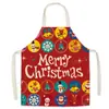 Delantal Rojo Navideño Estampado de Papá Noel Delantal sin Mangas Anti-Manchas para Cocina Hogar Bata Entrega Directa del Fabricante